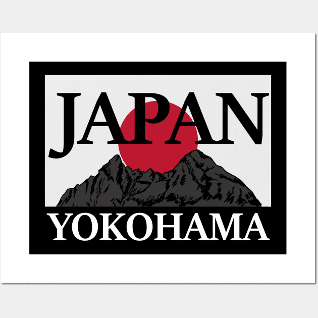 Japan Yokohama Fuji san Flagge Wall Art by Wikstroem